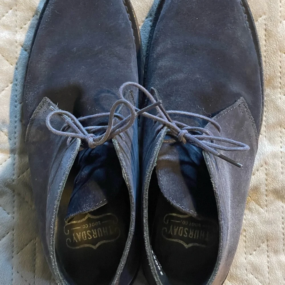 Thursday boot‎ co blue suede shoes men’s size 7.5 pre-owned condition